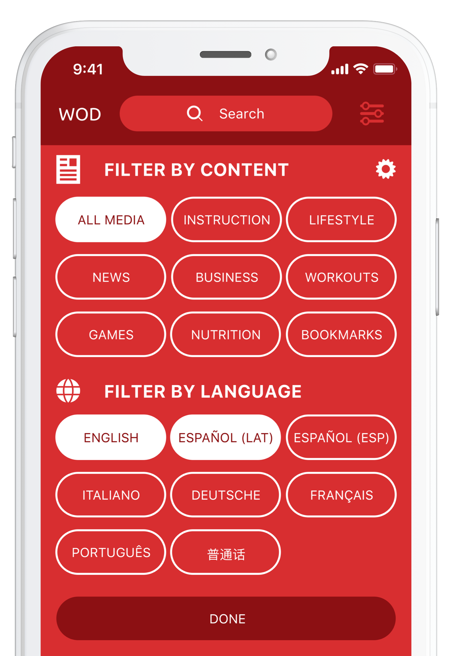 Updated Journal Navigation Bar Filtering