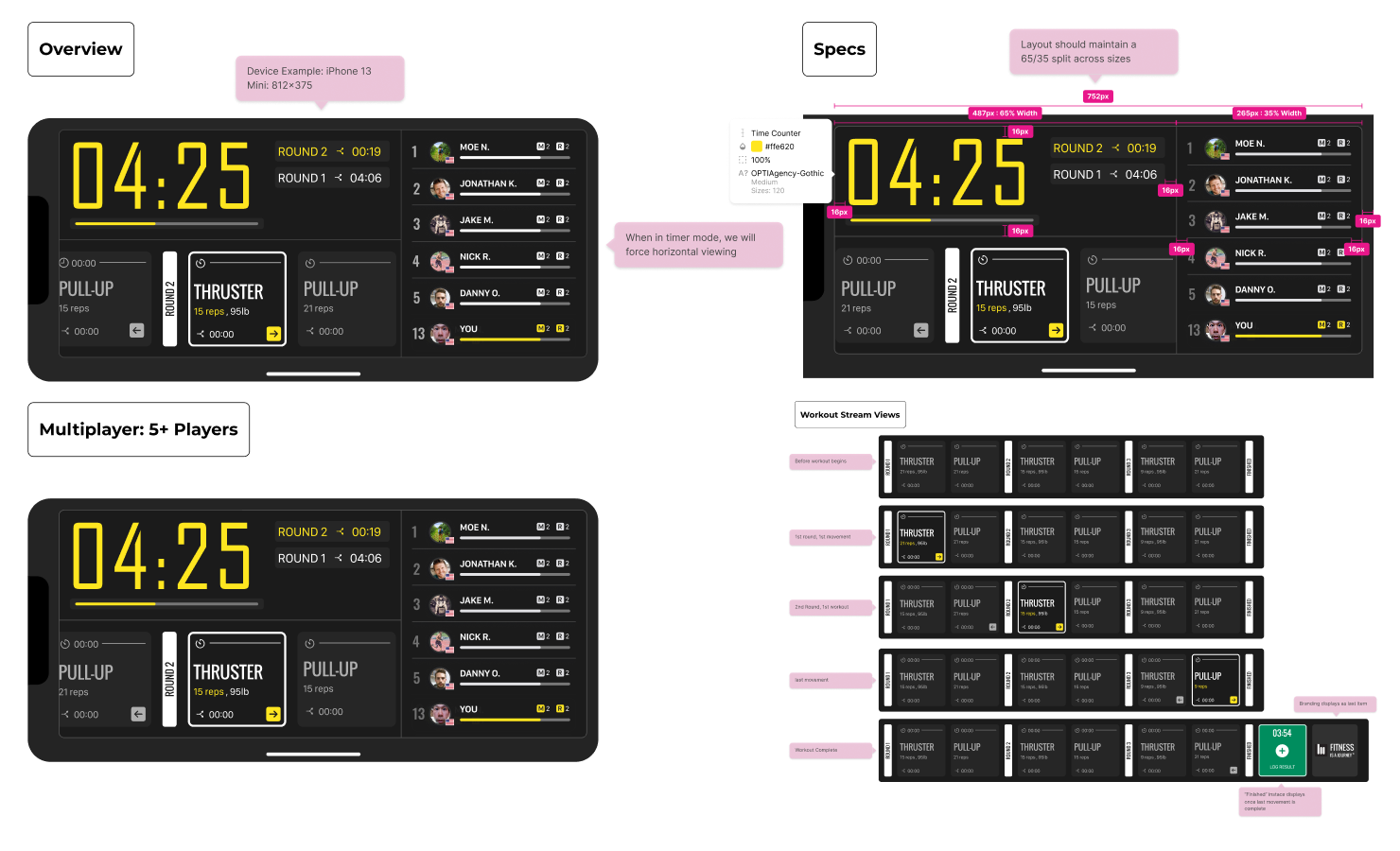 Design exploration — alternate approach to live workout tracking